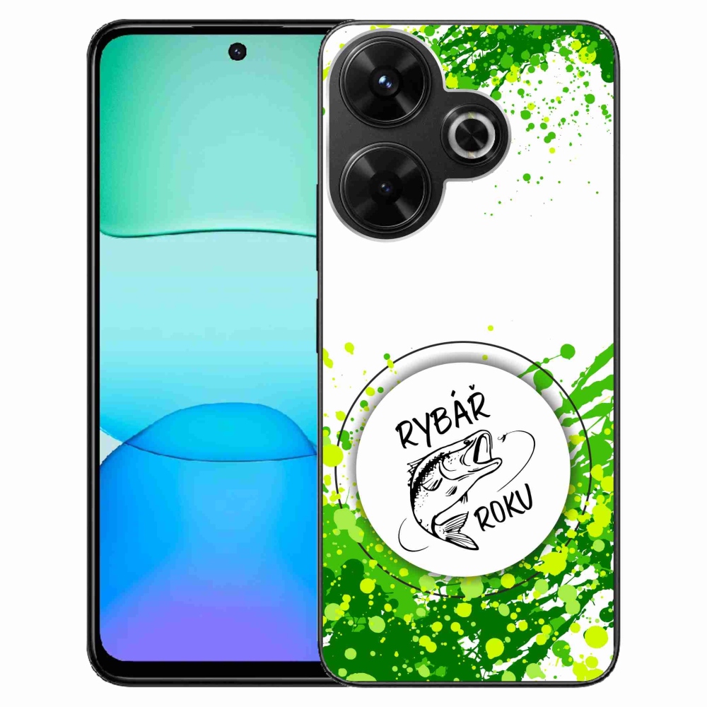 Gelový kryt mmCase na Xiaomi Redmi 13 4G/Poco M6 4G  - rybář roku bílé pozadí