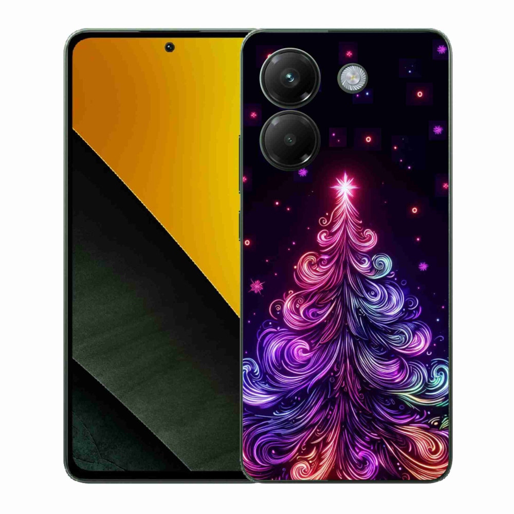 Gelový kryt mmCase na Xiaomi Poco M7 Pro 5G - neonový vánoční stromek 1