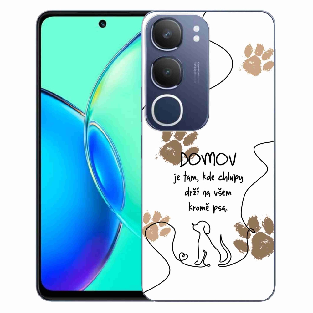 Gelový kryt mmCase na Vivo Y19s - psí motiv bílé pozadí
