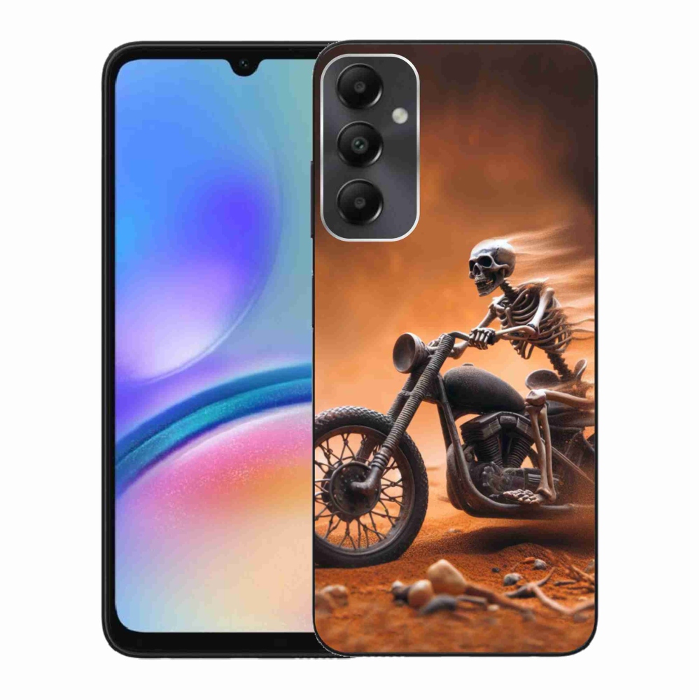 Gelový kryt mmCase na Samsung Galaxy A05s - kostra na motorce