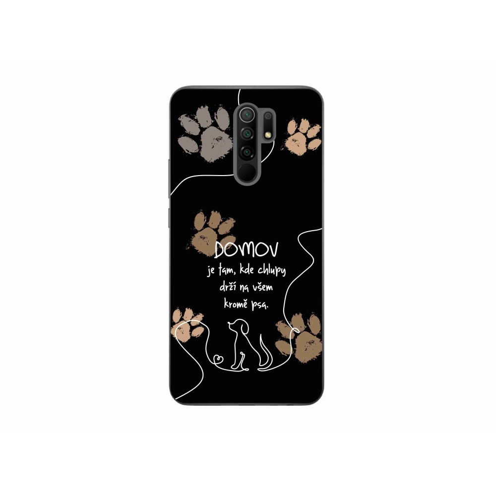 Gelový kryt mmCase na Xiaomi Redmi 9 - psí motiv černé pozadí