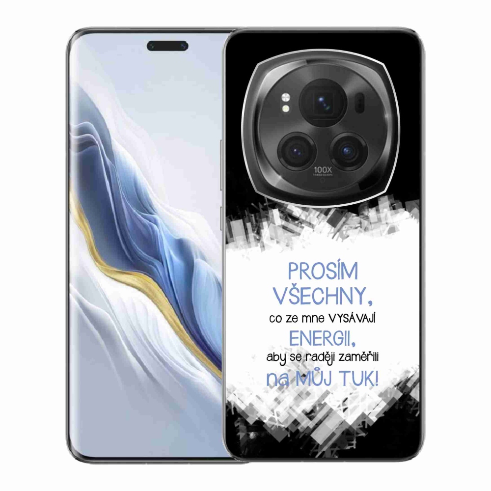 Gelový kryt mmCase na Honor Magic 6 Pro 5G - vtipný text 1 modrý