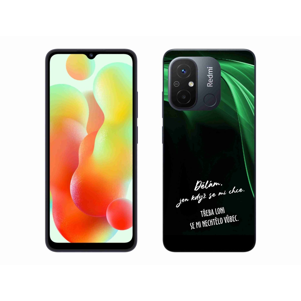 Gelový kryt mmCase na Xiaomi Redmi 12C - vtipný text 12 černé pozadí