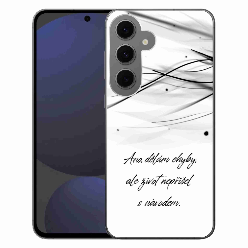 Gelový kryt mmCase na Samsung Galaxy S24 FE - citát bílé pozadí