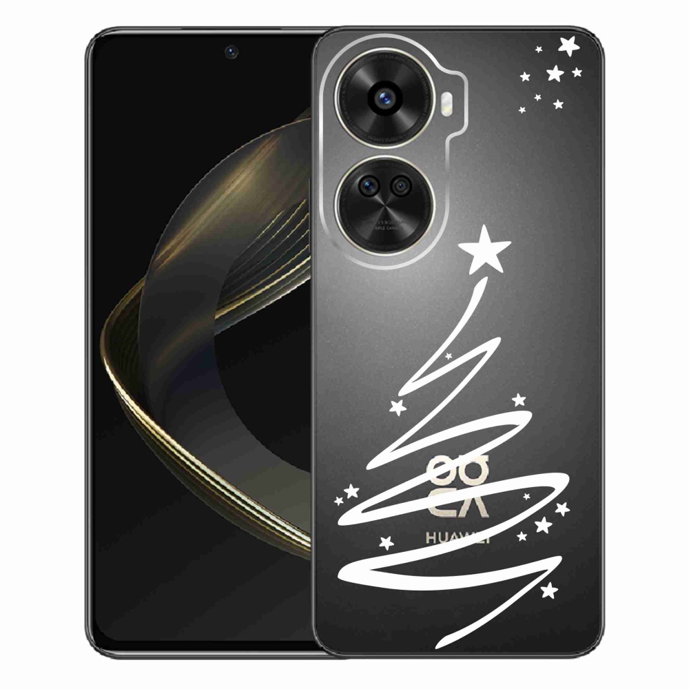 Gelový kryt mmCase na Huawei Nova 12 SE - bílý stromeček na průhledném pozadí