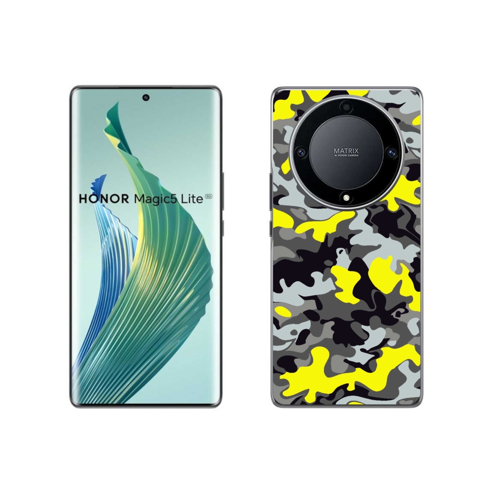 Gelový kryt mmCase na Honor Magic 5 Lite 5G - maskáčový vzor 6