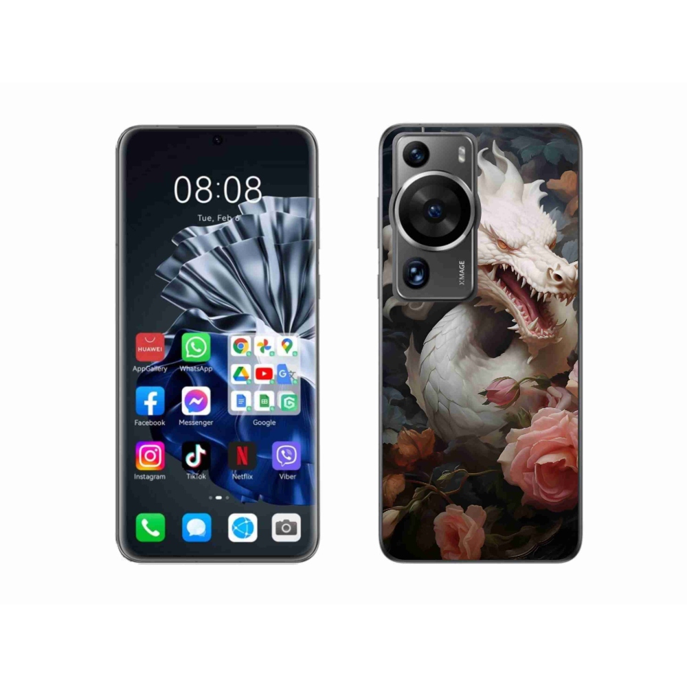 Gelový kryt mmCase na Huawei P60 Pro - bílý drak