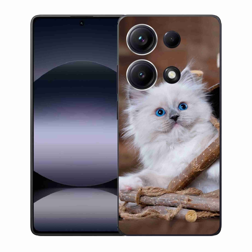 Gelový kryt mmCase na Xiaomi Redmi Note 14S - bílé kotě
