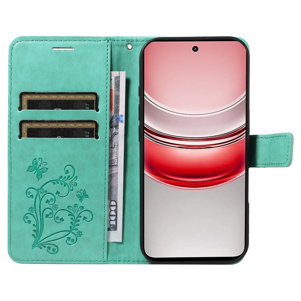 Big Butterfly knížkové pouzdro na Realme C75 - modrozelené
