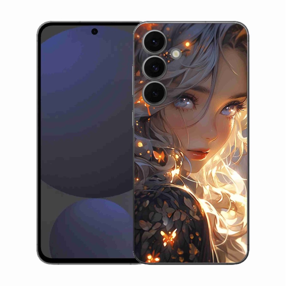 Gelový kryt mmCase na Samsung Galaxy S25 FE - dívka a motýli