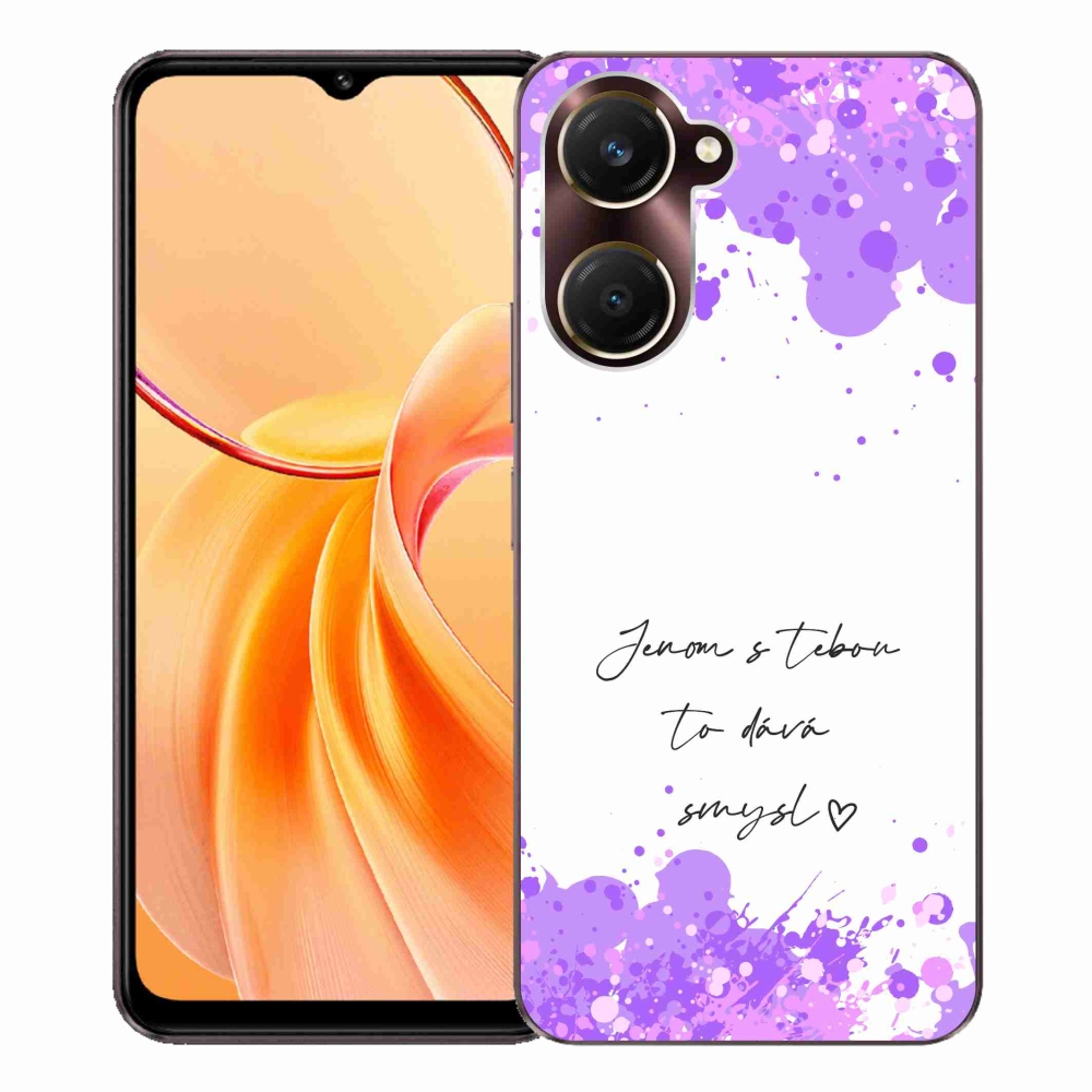 Gelový kryt mmCase na Vivo Y28s 5G - zamilovaný text bílé pozadí