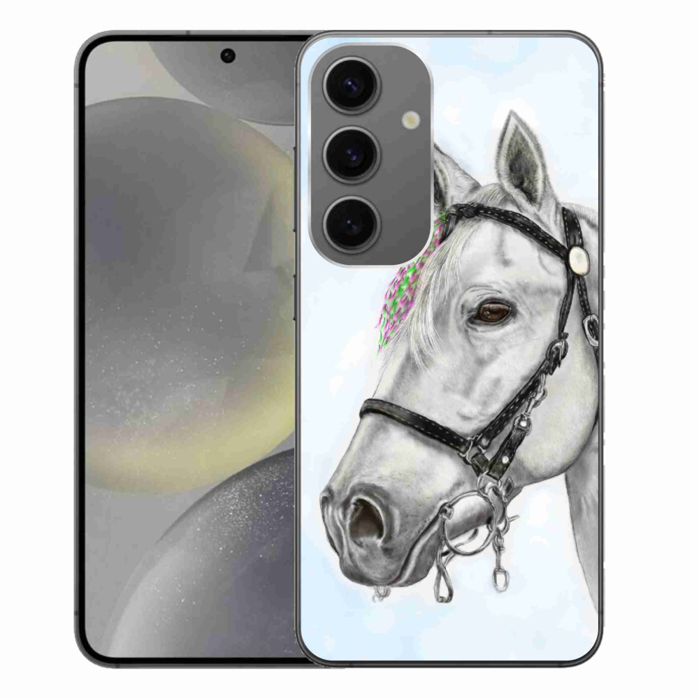 Gelový kryt mmCase na Samsung Galaxy S24+ - bílý kůň 1