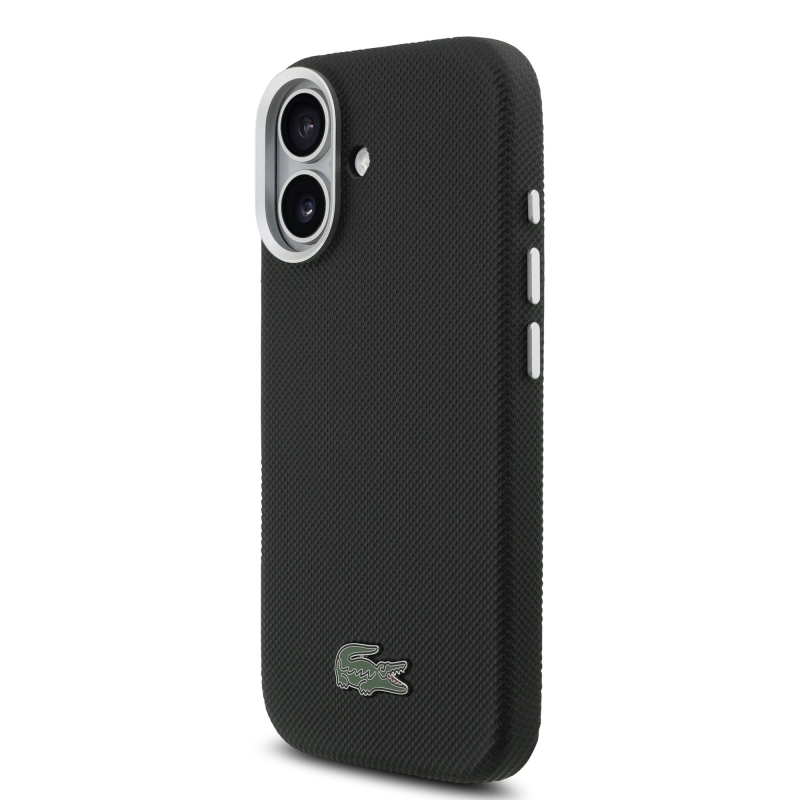 Lacoste Iconic Petit Pique Metal Logo MagSafe Zadní Kryt pro iPhone 17 Black