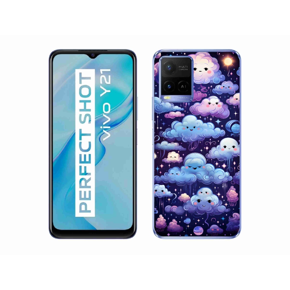 Gelový kryt mmCase na Vivo Y21/Y21s/Y33s - mráčky