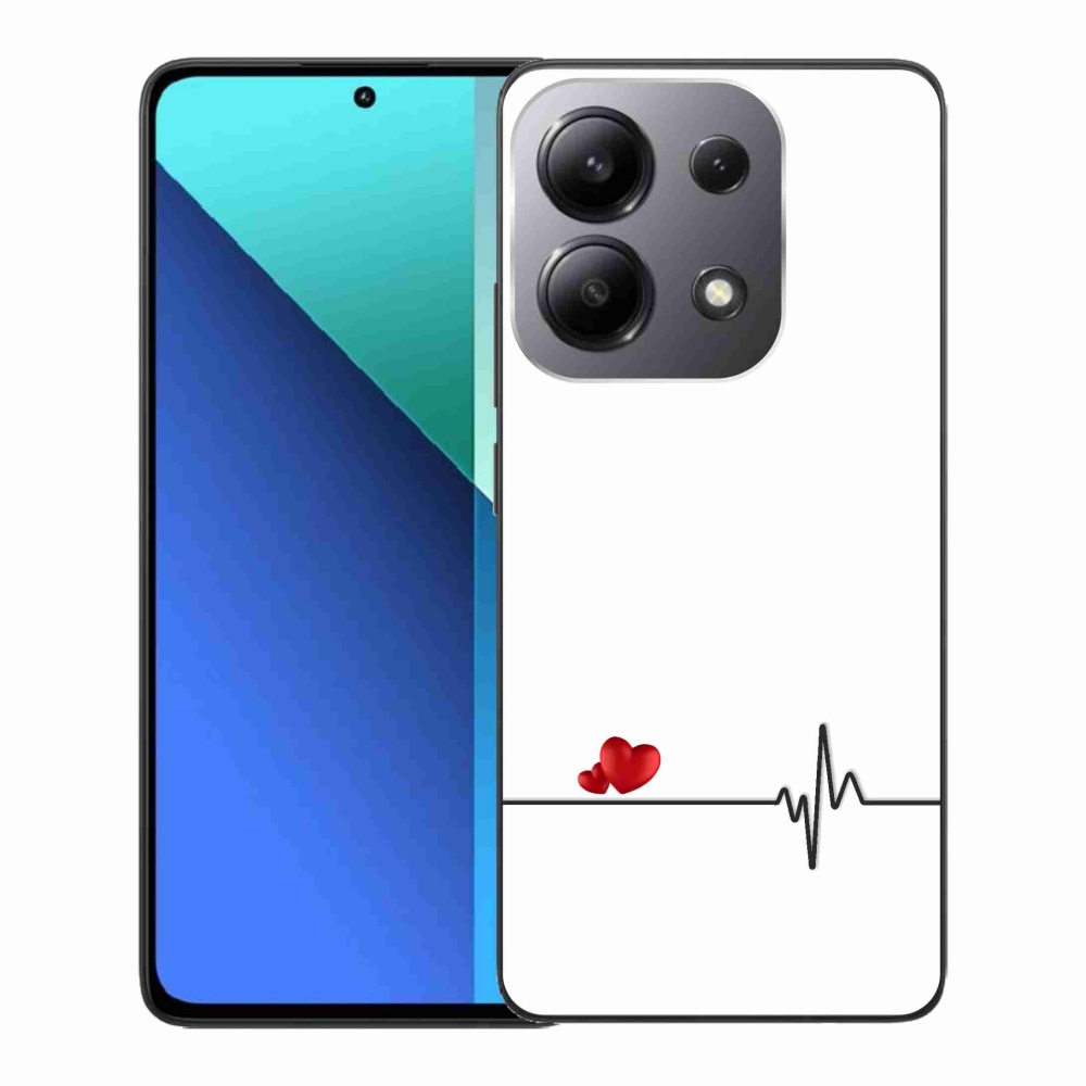 Gelový kryt mmCase na Xiaomi Redmi Note 13 - srdce a tep bílé pozadí