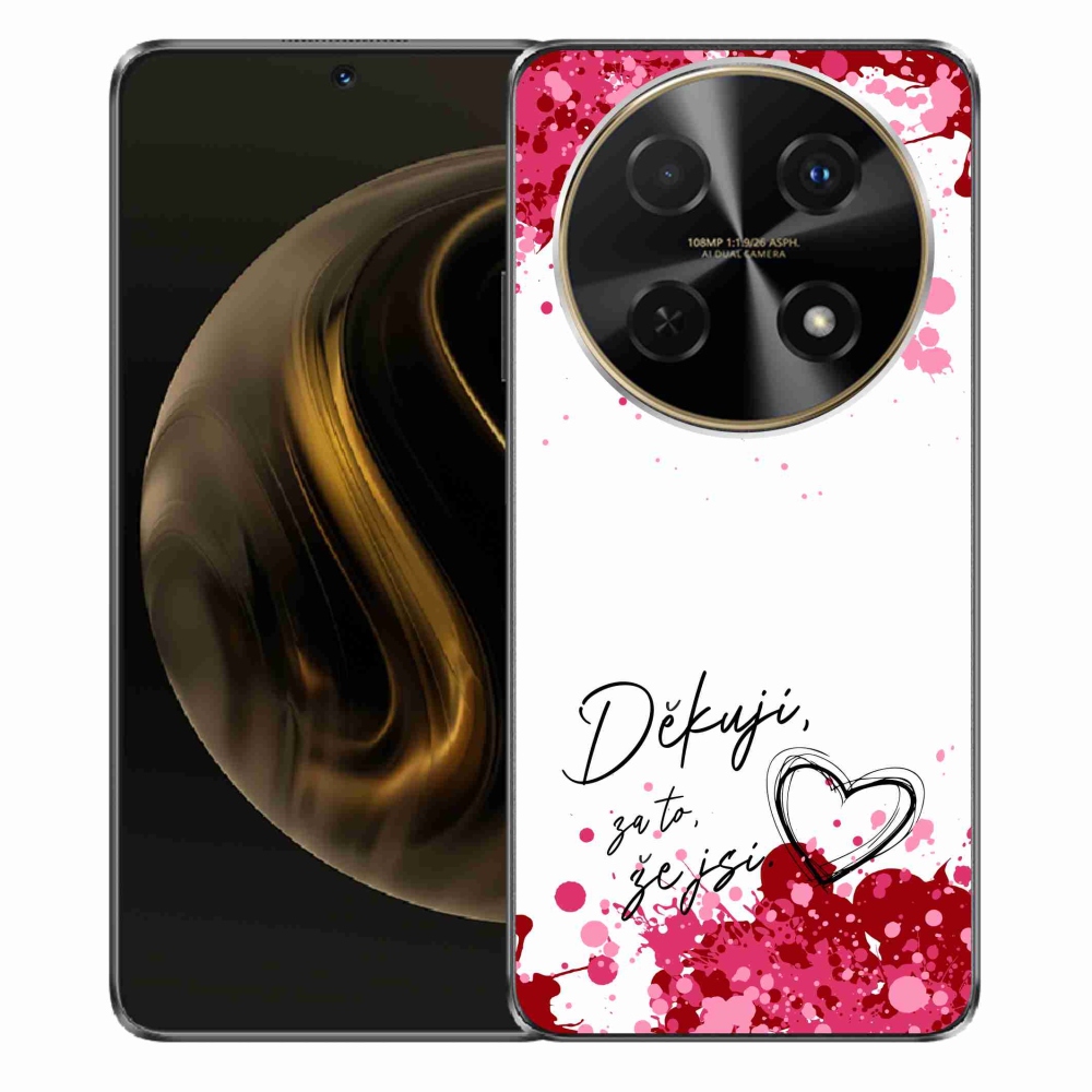 Gelový kryt mmCase na Huawei Nova 12i - zamilovaný text 2 bílé pozadí