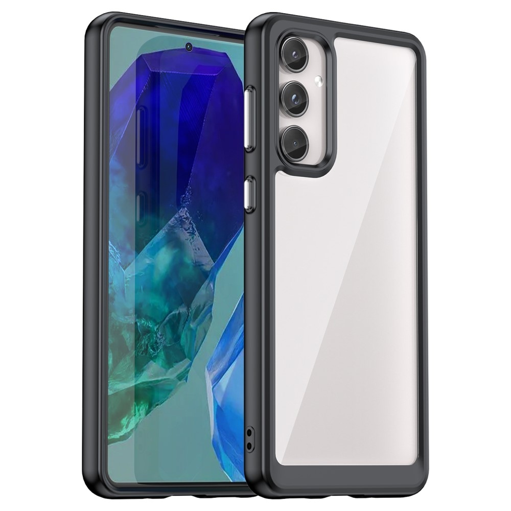 Gelový obal s pevnými zády na Samsung Galaxy M55 5G - černý