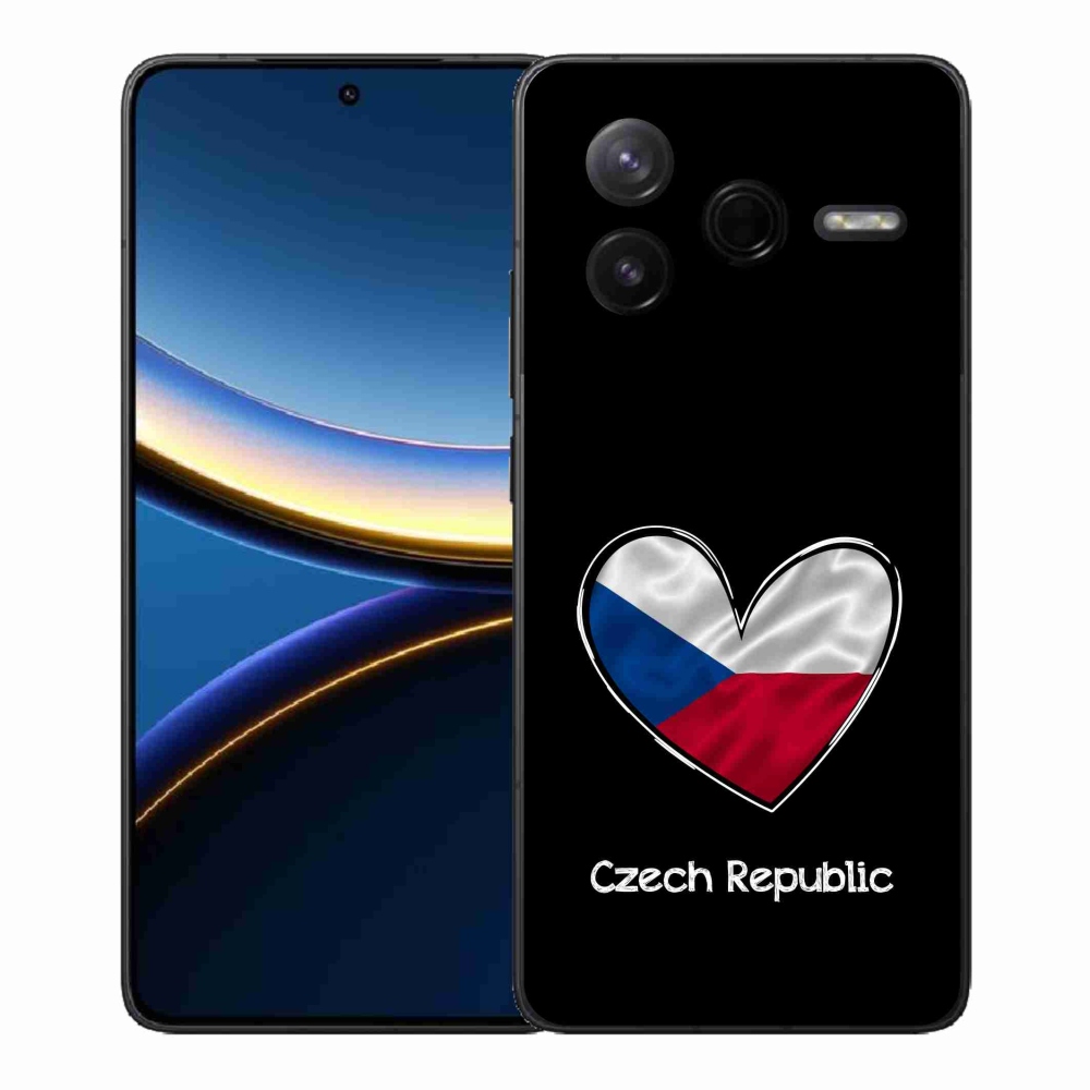 Gelový kryt mmCase na Xiaomi Poco F7 Pro - vlajka srdce černé pozadí