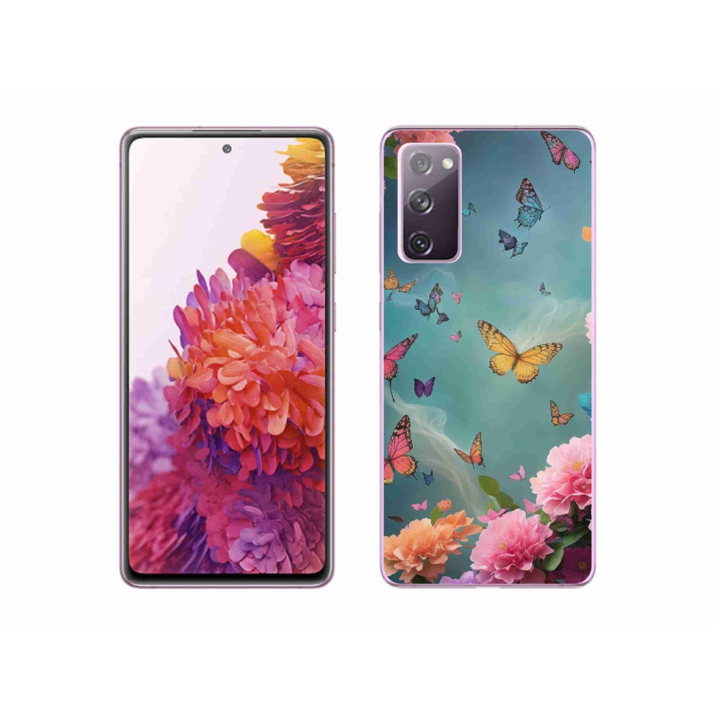 Gelový kryt mmCase na Samsung Galaxy S20 FE - barevné květy a motýli