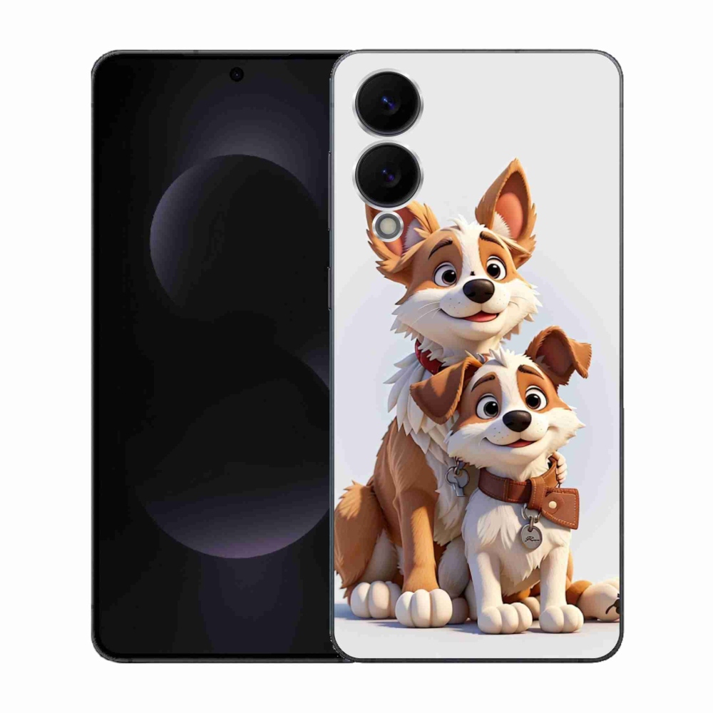 Gelový kryt mmCase na Samsung Galaxy S25 Edge - kreslení psi