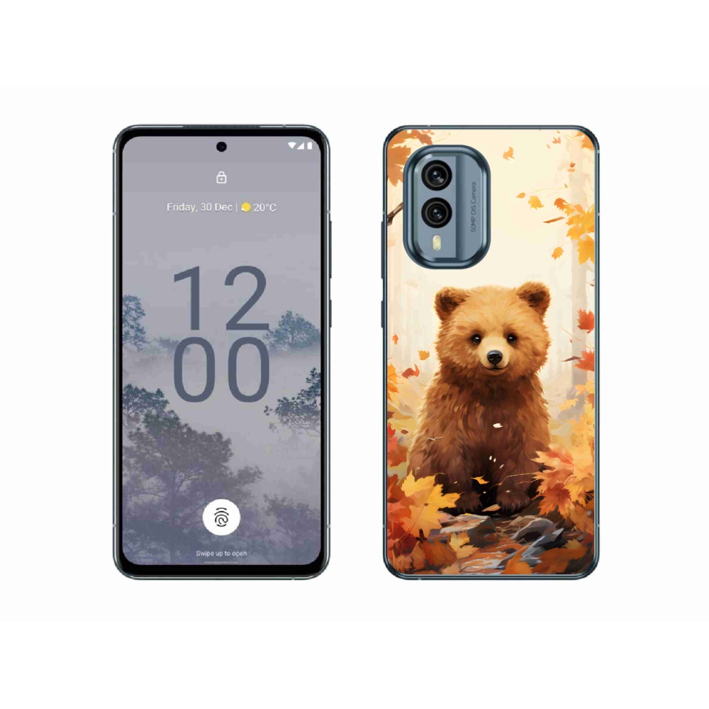 Gelový kryt mmCase na Nokia X30 5G - medvěd v lese