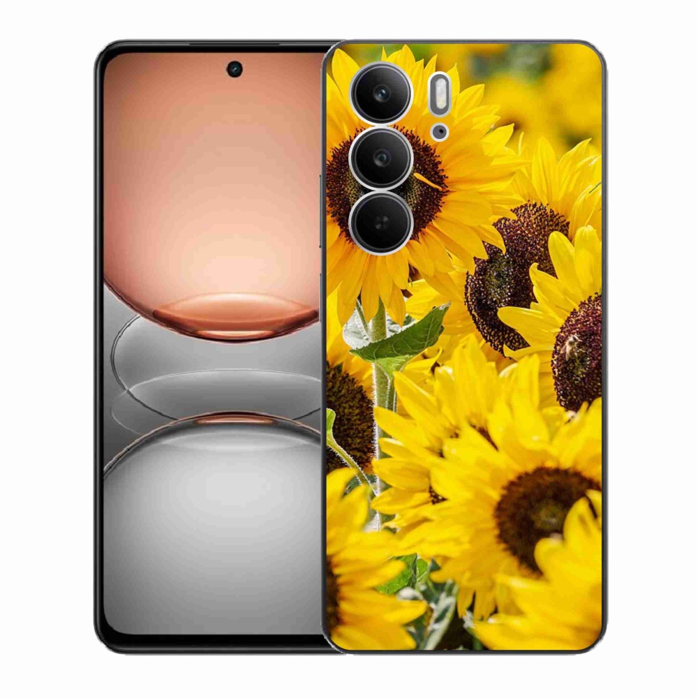 Gelový kryt mmCase na Realme C75 - slunečnice