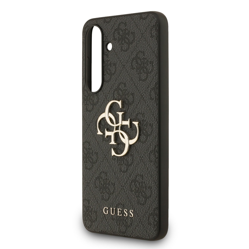 Guess PU 4G Metal Logo Zadní Kryt pro Samsung Galaxy S25 FE Grey