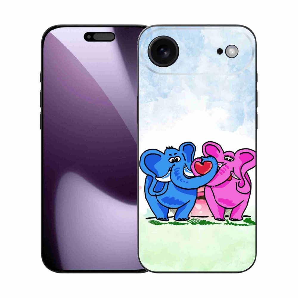 Gelový kryt mmCase na iPhone 17 Air - zamilovaní sloni