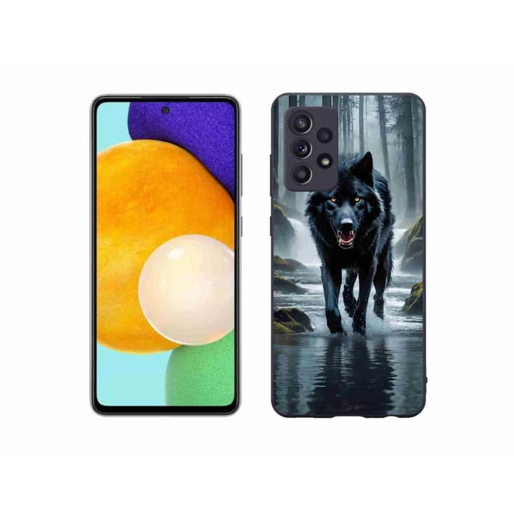 Gelový kryt mmCase na Samsung Galaxy A52s 5G - černý vlk