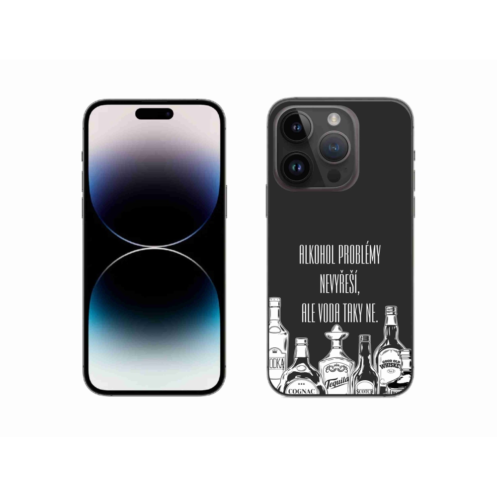 Gelový kryt mmCase na iPhone 14 Pro 6.1 - vtipný text černé pozadí