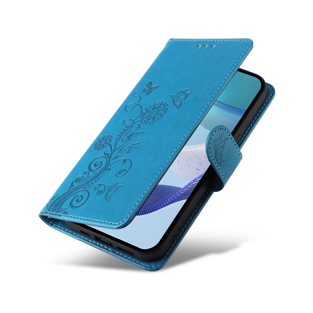 Flowery knížkové pouzdro na Realme 14x 5G/Realme C75 - modré