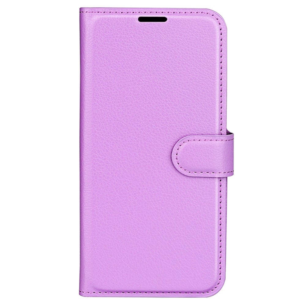 Litchi knížkové pouzdro na Xiaomi 14 Pro - fialové