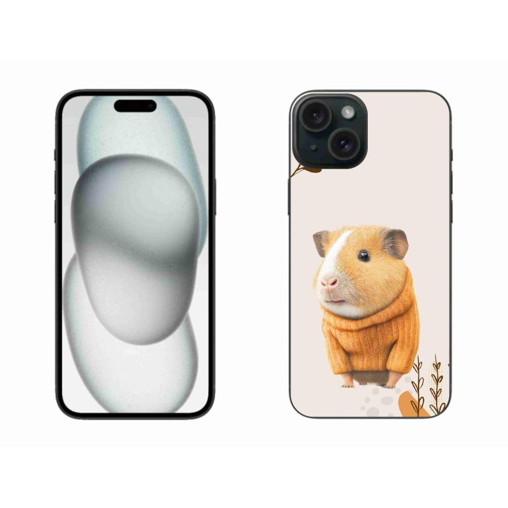 Gelový kryt mmCase na iPhone 15 Plus - morče ve svetru