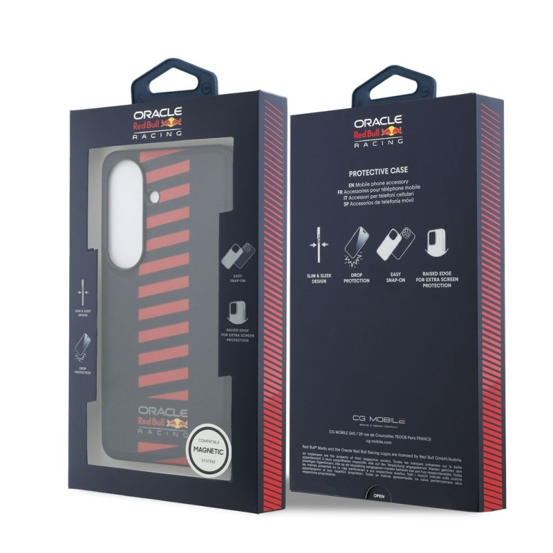 Red Bull PU Leather Meshed Powerbar Magnetic Zadní Kryt pro Samsung Galaxy S26 Navy