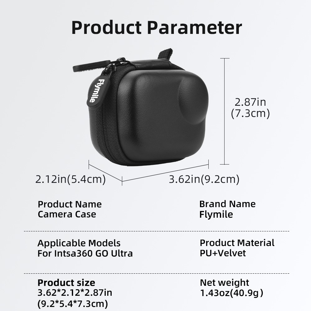 FLYMILE ochranné úložné pouzdro pro Insta360 GO Ultra s karabinou
