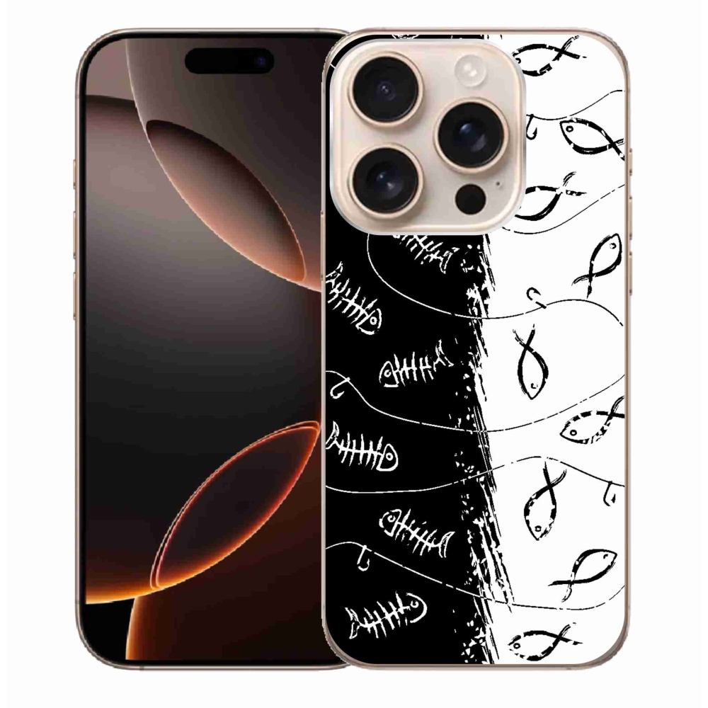 Gelový kryt mmCase na iPhone 16 Pro Max - kostry a rybky