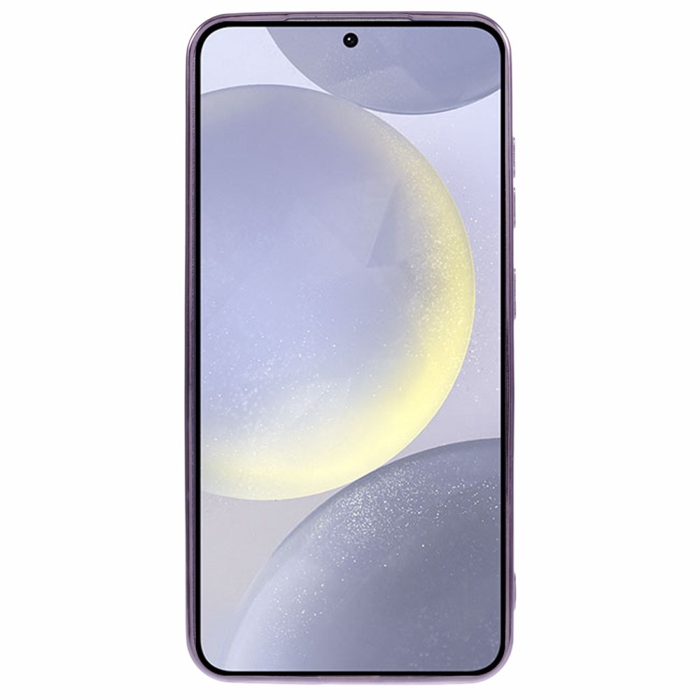Clear obal s ochranou fotoaparátu a podporou MagSafe na Samsung Galaxy S25 - tmavěfialový