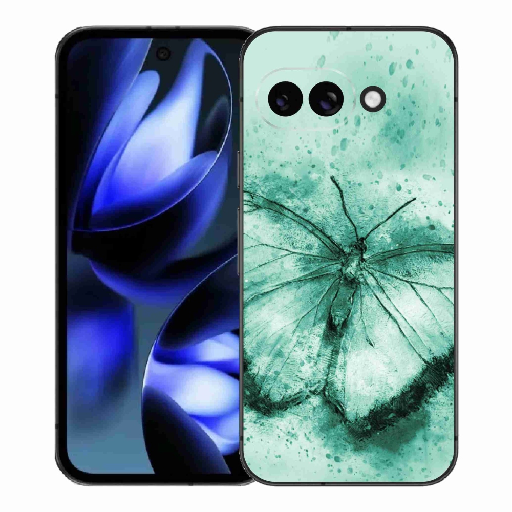 Gelový kryt mmCase na Google Pixel 9a - zelený motýl