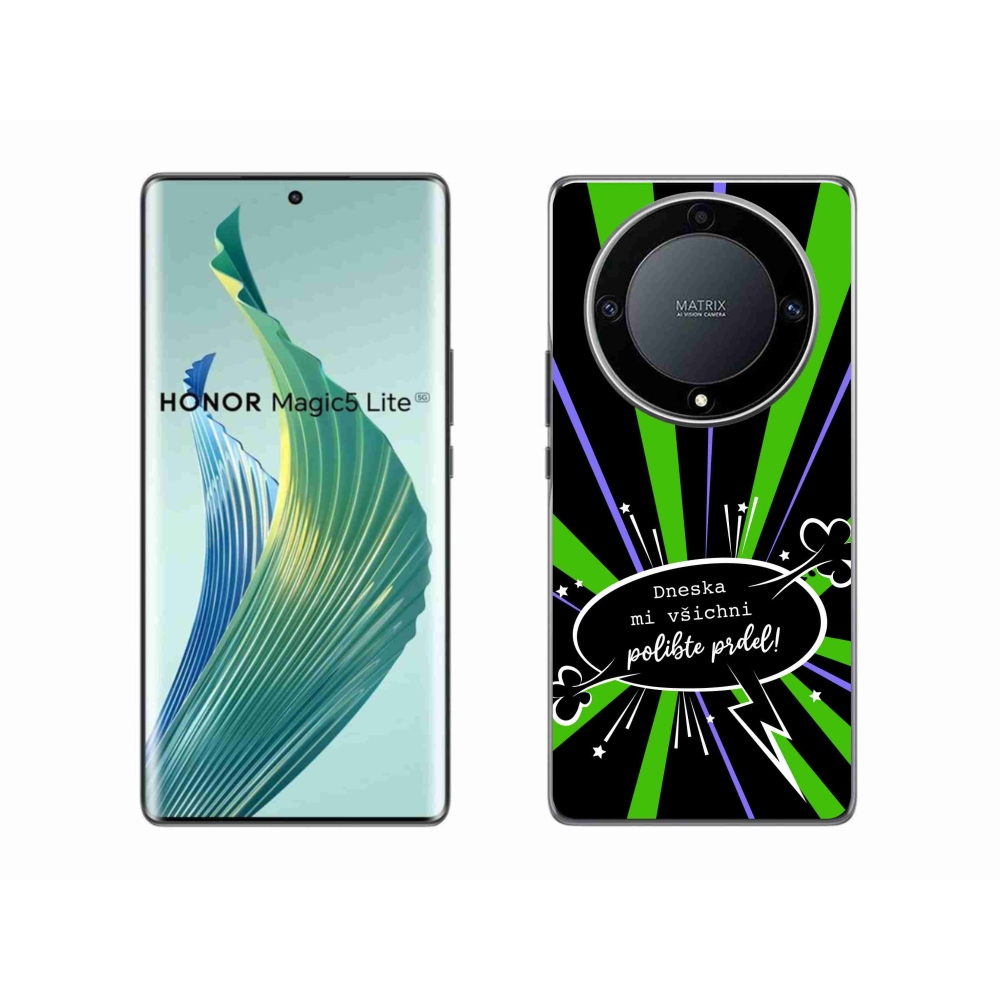 Gelový kryt mmCase na Honor Magic 5 Lite 5G - vtipný text 15 černé pozadí
