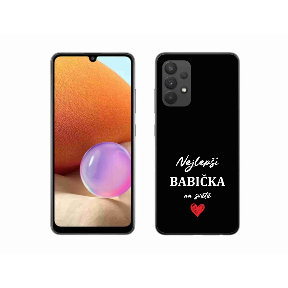 Gelový kryt mmCase na Samsung Galaxy A32 4G - nejlepší babička 1 černé pozadí