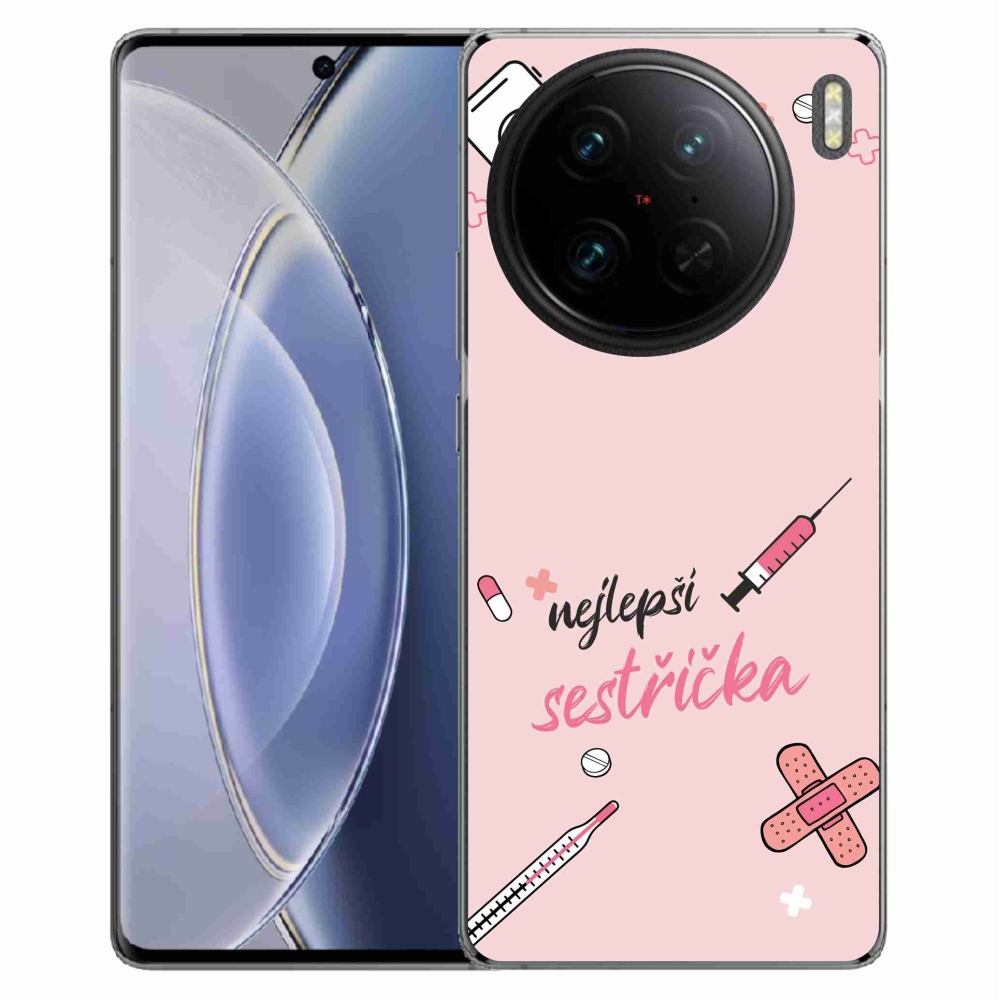 Gelový kryt mmCase na Vivo X90 Pro - nejlepší sestřička růžové pozadí