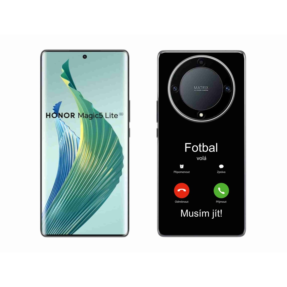 Gelový kryt mmCase na Honor Magic 5 Lite 5G - fotbal volá černé pozadí