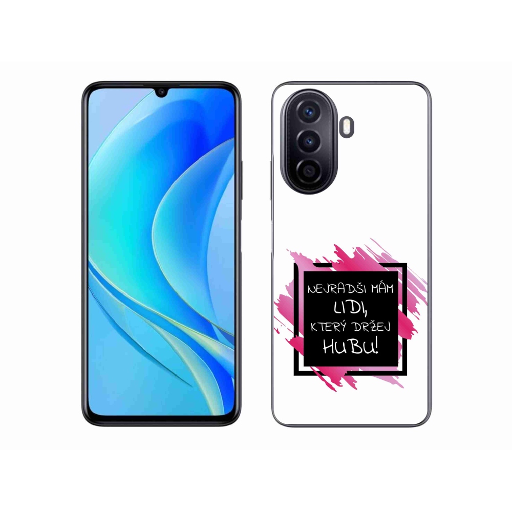 Gelový kryt mmCase na Huawei Nova Y70 - vtipný text 7 černobílé pozadí