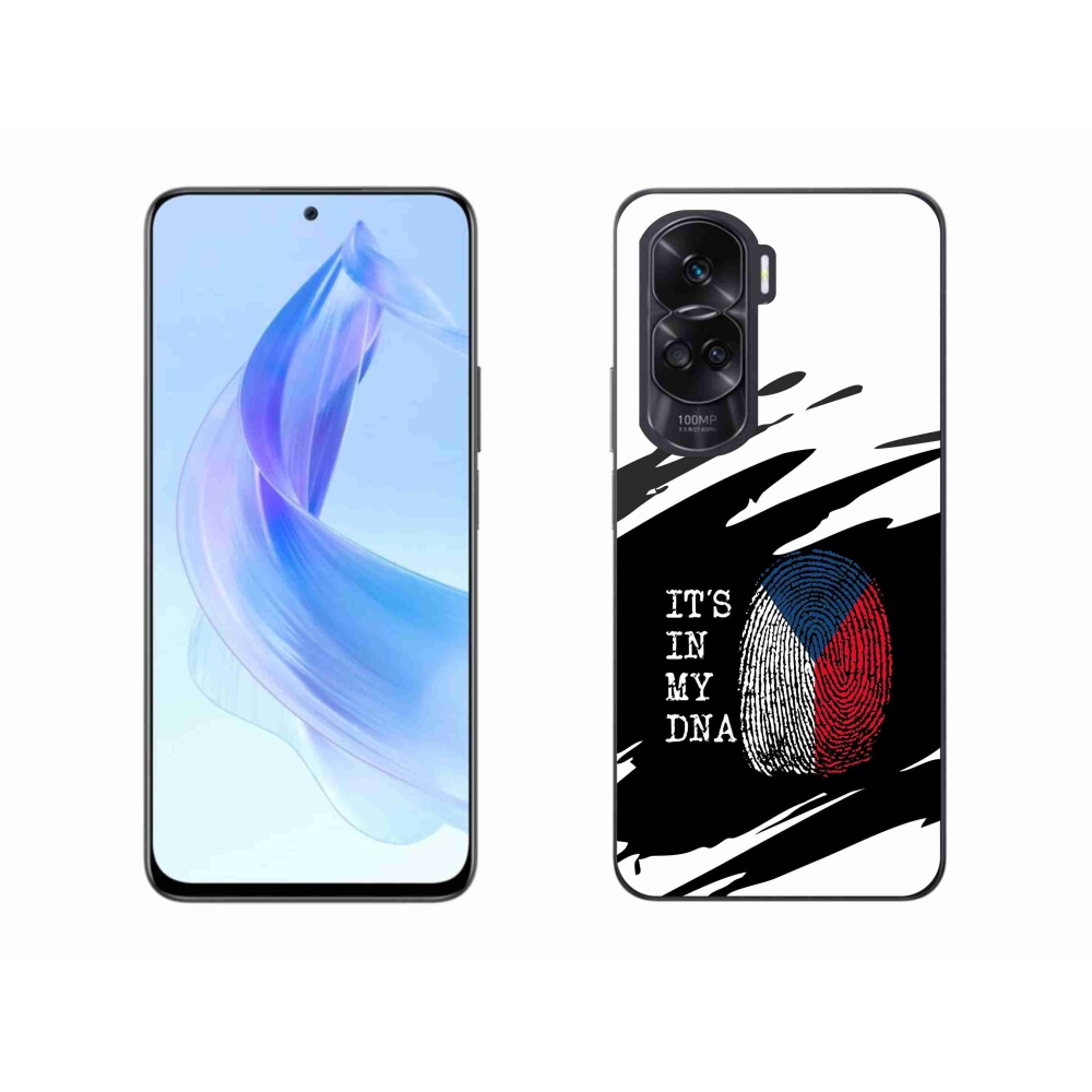 Gelový kryt mmCase na Honor 90 Lite - vlajka otisk prstu černobílé pozadí