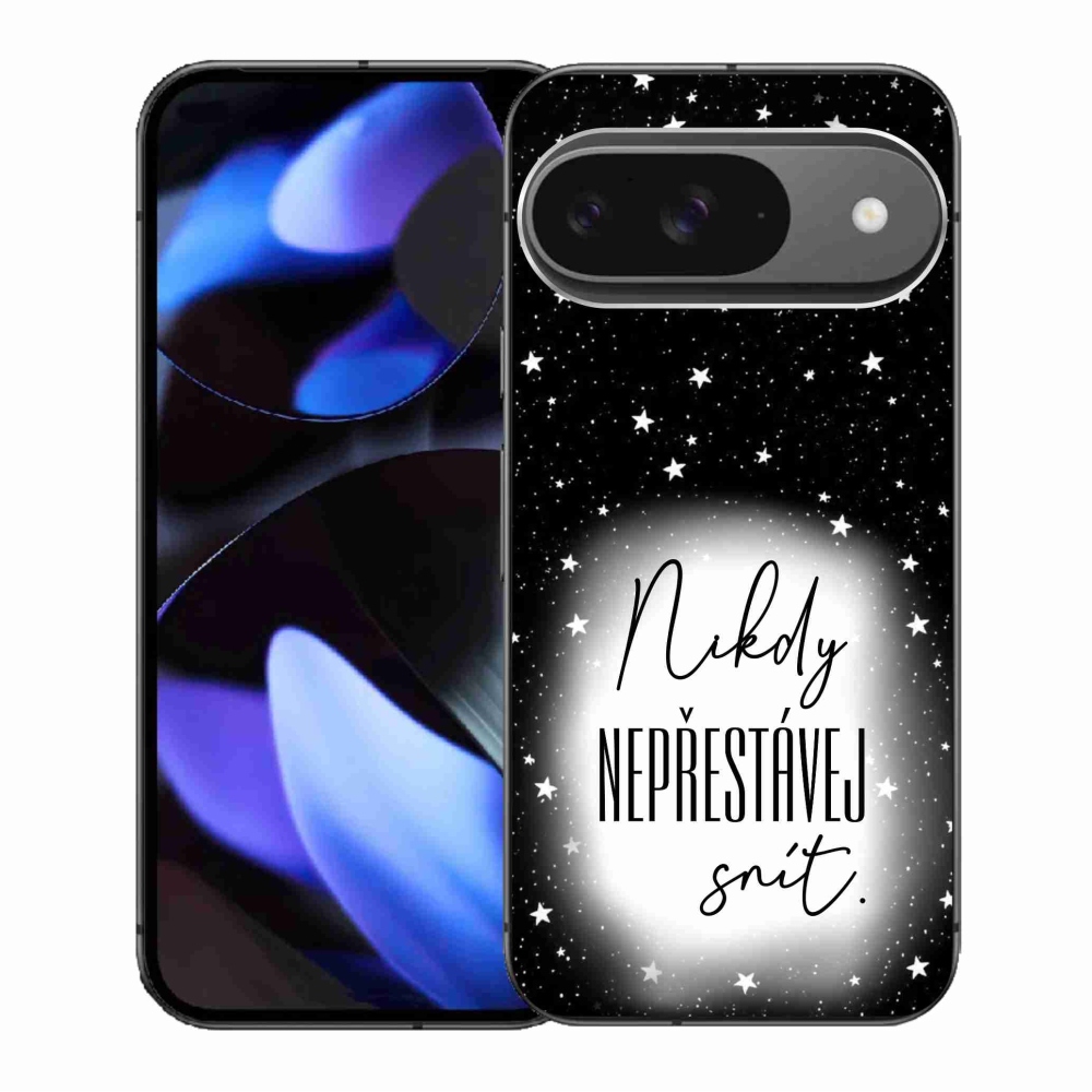 Gelový kryt mmCase na Google Pixel 9/9 Pro - citát 1 bíločerné pozadí