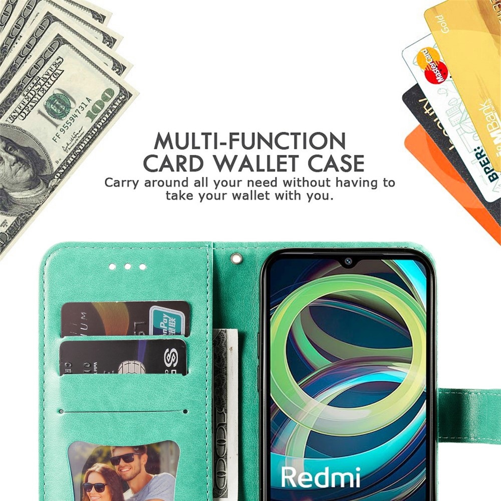Mandala knížkové pouzdro na Xiaomi Redmi A3 - modrozelené
