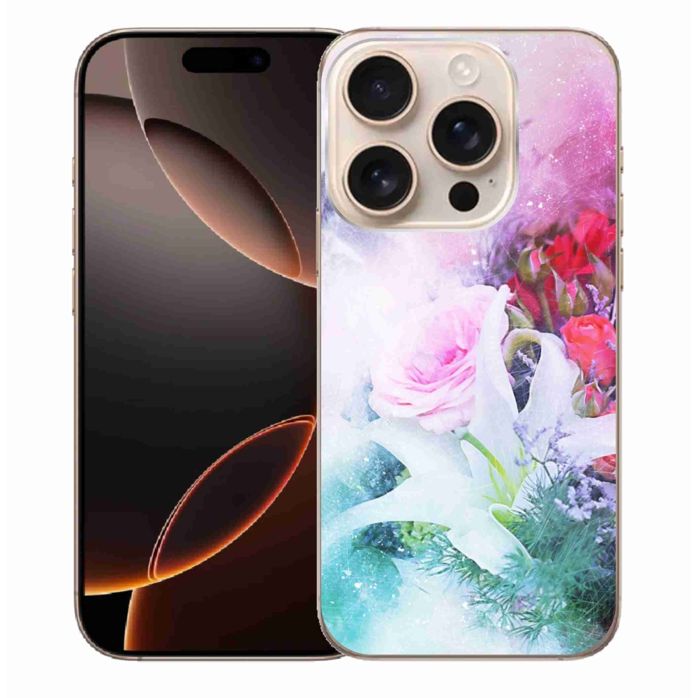 Gelový kryt mmCase na iPhone 16 Pro Max - květiny 4