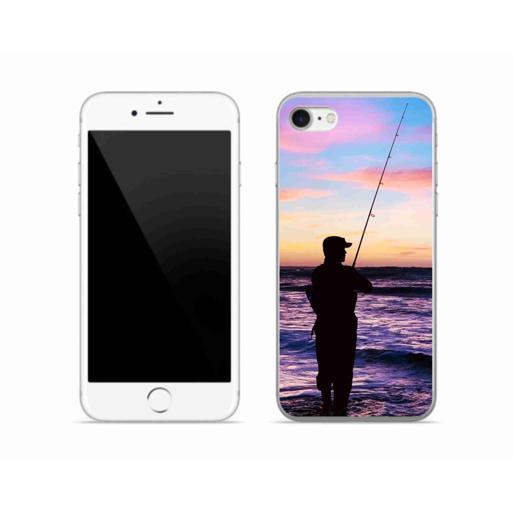 Gelový kryt mmCase na iPhone SE (2020) - rybaření 1