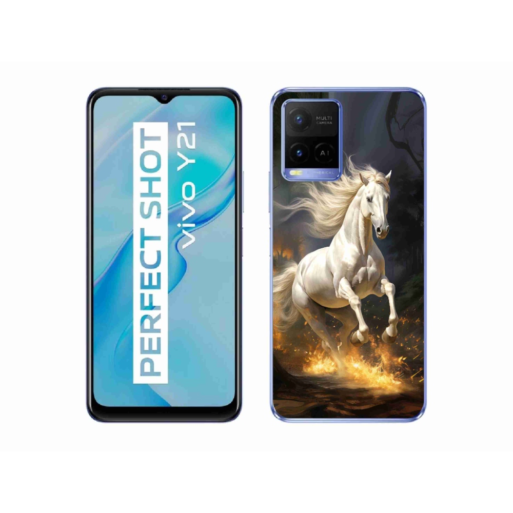 Gelový kryt mmCase na Vivo Y21/Y21s/Y33s - bílý kůň 2
