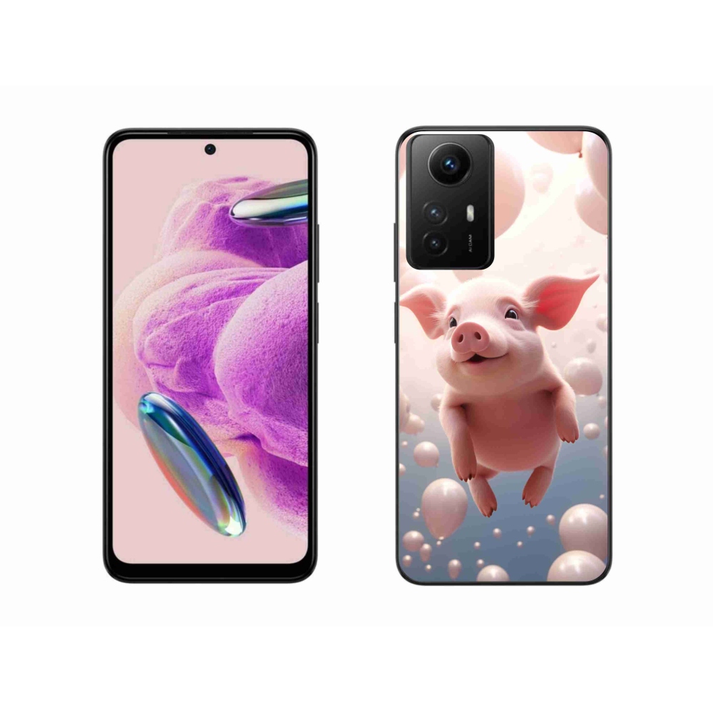 Gelový kryt mmCase na Xiaomi Redmi Note 12S - prasátko s balónky